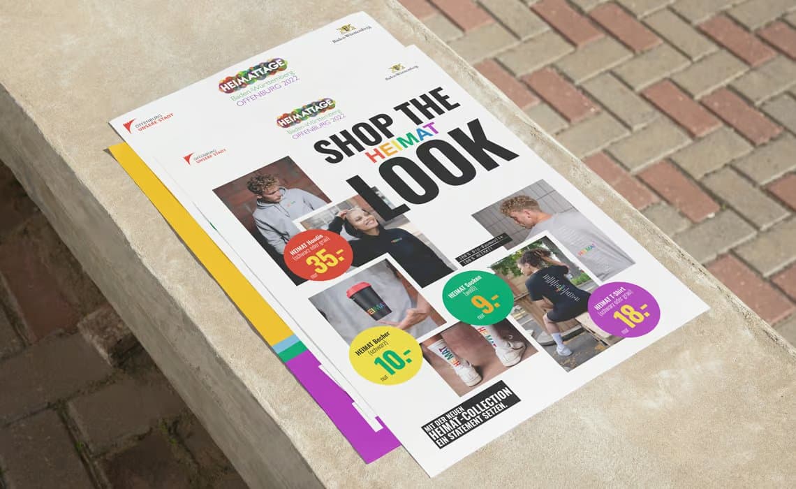 Plakat „Shop the Heimat Look“ der Heimattage Offenburg